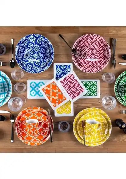 Aryılz Casablanca 6 Kişilik 24 Parça Porselen İkram Seti Günlük ve Davetli Kullanım İçin