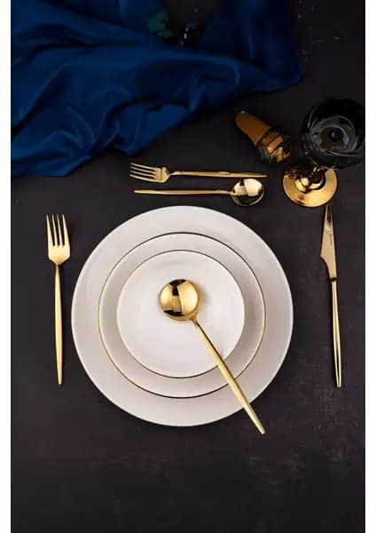 Bambum Naz 24 Parça Beyaz Porselen Yemek Takımı Şıklık ve Fonksiyonellik Sunar