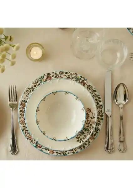 Bella Maison Vintage Porselen 24 Parça 6 Kişilik Yemek Takımı Estetik ve Dayanıklı Tasarım