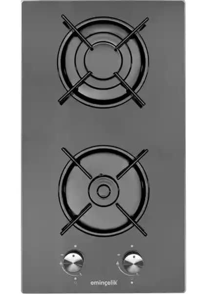 Eminçelik 41225 E Ankastre Siyah Cam Domino Ocak Modern ve Güvenli Mutfak Tasarımı İçin