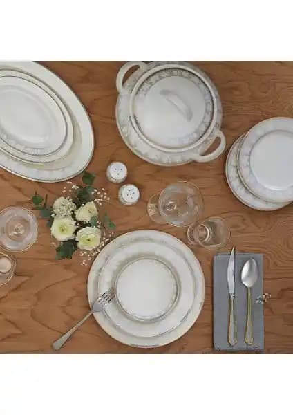 Emsan Mathilda 60 Parça Porselen Yemek Takımı 12 Kişilik Şık ve Dayanıklı Set