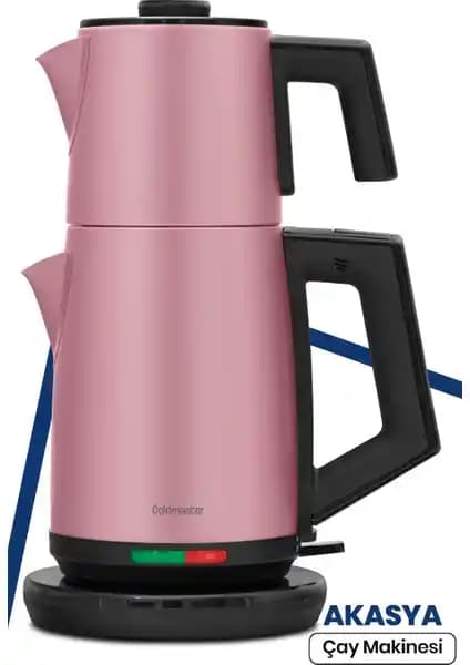 Goldmaster Akasya Sedef Pembe XL Çay Makinesi ve Su Isıtıcısı 2200 Watt Güçle Hızlı ve Şık Kullanım