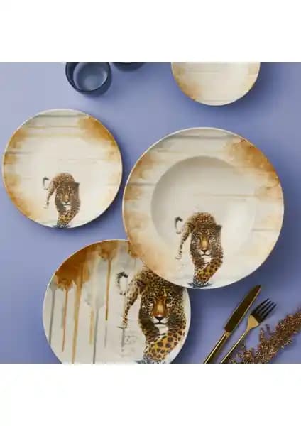 Güral Porselen Camelıa 4 Parça Tek Kişilik Yemek Takımı Modern ve Şık Tasarım