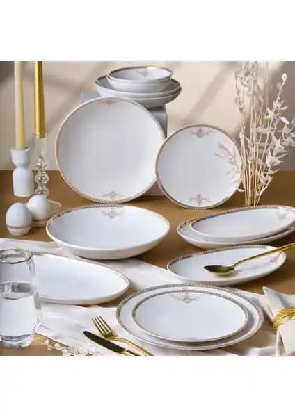 Güral Porselen Camelia 54 Parça 12 Kişilik Yemek Takımı Şıklık ve Dayanıklılık Sunar