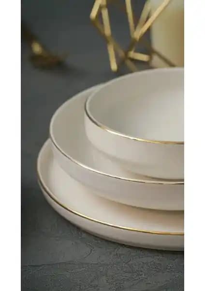Heda Porselen Rüya Altın Yalız 18 Parça Yemek Takımı Şıklık ve Fonksiyonellik Bir Arada