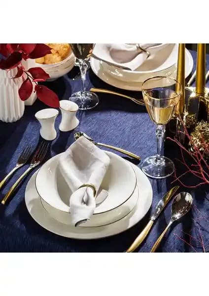 Jumbo Golda 12 Kişilik 61 Parça Porselen Yemek Takımı Şıklık ve Fonksiyonellik Bir Arada