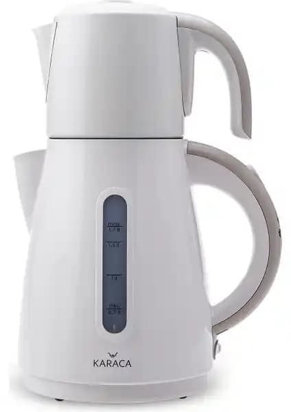 Karaca Daystar Çelik Demlikli 2'li Çay Makinesi ve Su Isıtıcı Kettle Günlük Kullanım İçin