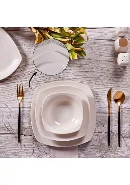 Karaca Deren 57 Parça 12 Kişilik Porselen Yemek Takımı Günlük ve Özel Kullanım İçin