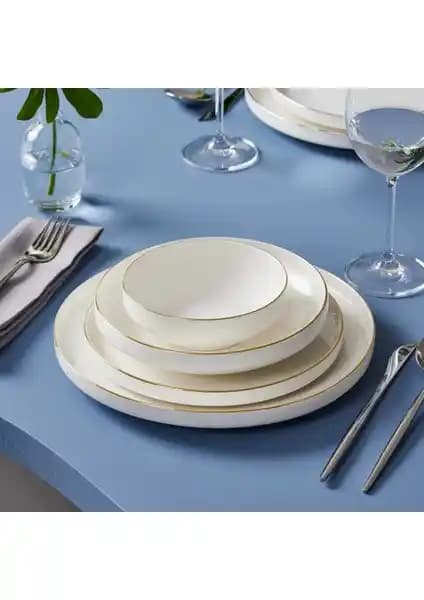 Karaca Stream Bone Satürn 24 Parça 6 Kişilik Yemek Takımı Şık ve Dayanıklı Tasarım