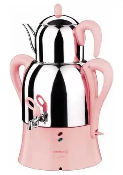 Korkmaz Çaykolik InoxPembe Semaver: Modern Tasarım ve Yüksek Fonksiyonellik
