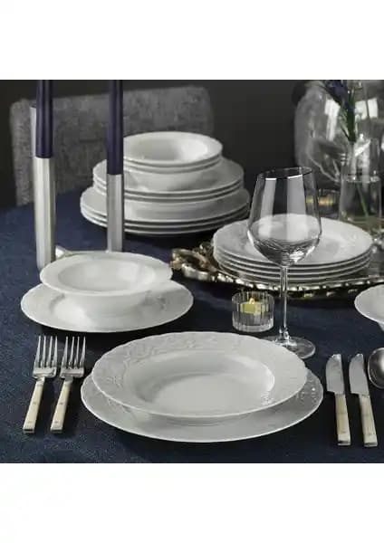 Kütahya Porselen Başak 24 Parça Filesiz Yemek Takımı Modern ve Dayanıklı Tasarımıyla Öne Çıkıyor