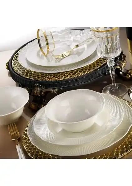 Kütahya Porselen Ilay Sade 12 Kişilik 48 Parça Yemek Takımı Modern ve Dayanıklı Tasarım
