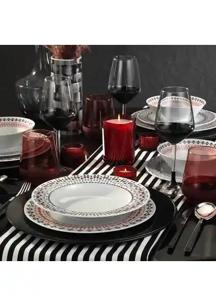 Kütahya Porselen Leonberg 24 Parça 6 Kişilik Modern ve Şık Yemek Takımı