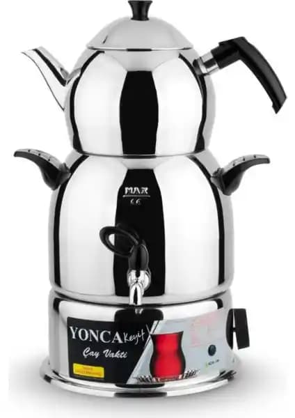 Lines Yonca Keyif Çelik Semaver: Dayanıklı ve Estetik Tasarımlı Pratik Çay Demleme Çözümü