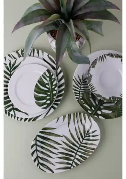 Porland 32 Parça Botanik Porselen Yemek Takımı Günlük ve Özel Kullanımlar İçin Uygun