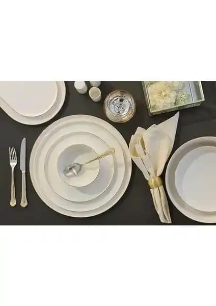 Porland Chopin Altın 60 Parça Yemek Takımı Şık ve Dayanıklı Sofra Seti
