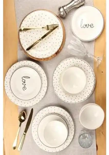 Porland Hope 6 Kişilik 24 Parça Porselen Yemek Takımı Şık ve Dayanıklı Tasarım