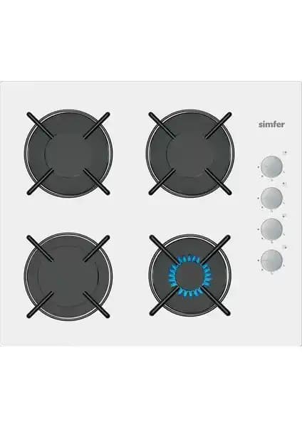 Simfer T3507 4G Beyaz Cam Ankastre Gazlı Ocak Modern ve Güvenli Mutfak İçin