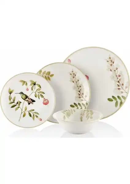 The Mia Viona Porselen Yemek Seti 24 Parça Şık ve Dayanıklı Sofra Takımı