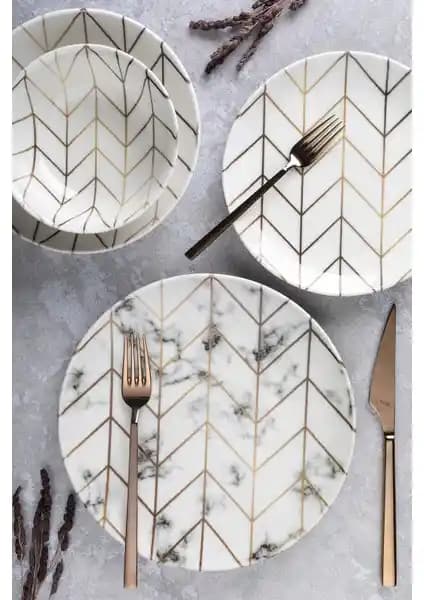 Tulu Porselen 24 Parça Yemek Takımı: Şık ve Dayanıklı Mutfak Seti