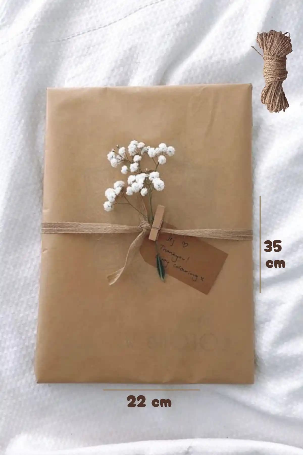 Dekals 25'li Kraft Hediye Kutusu 22x35 cm Estetik ve Dayanıklı Ambalaj Seçeneği