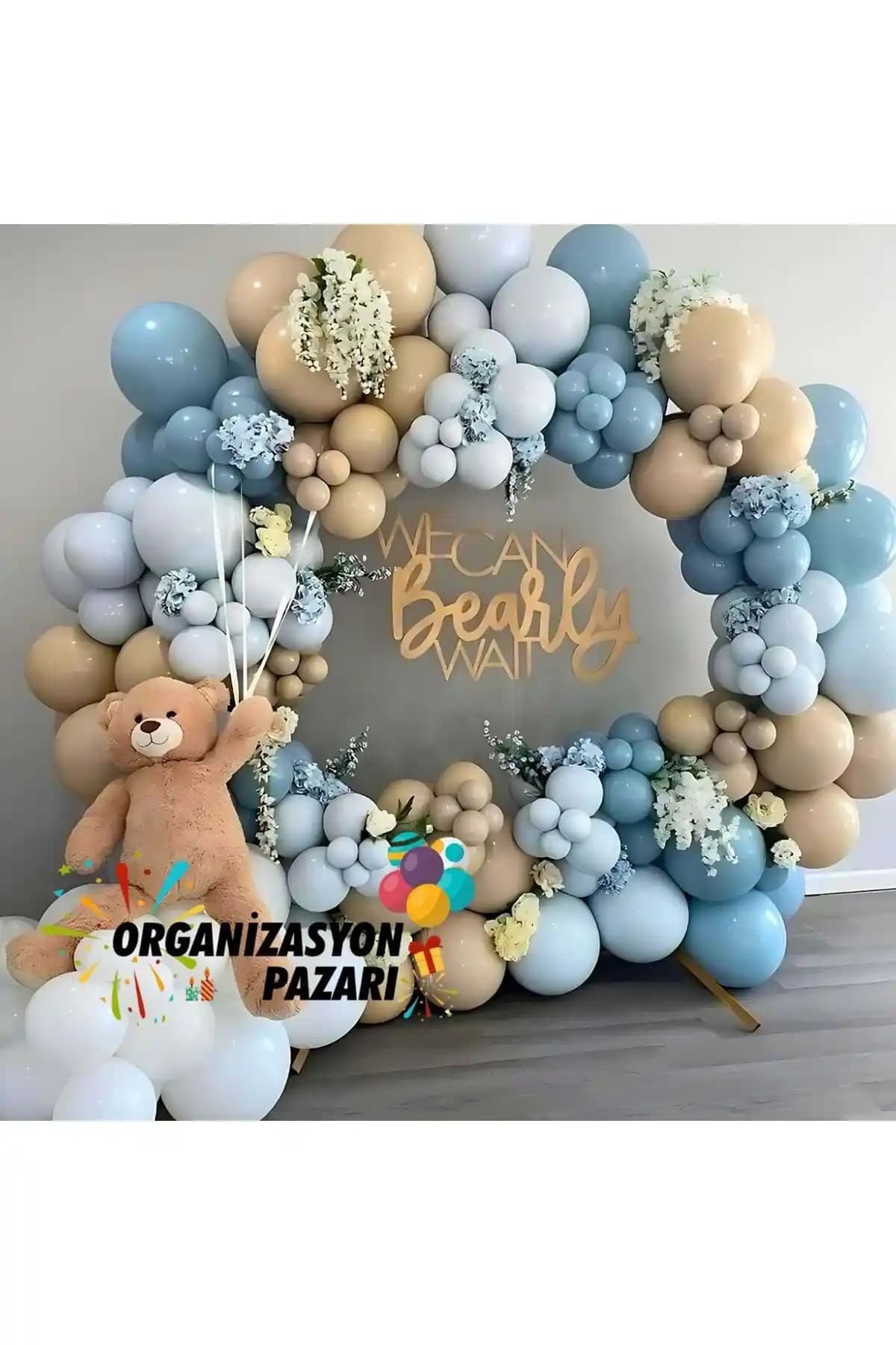 Derin Okyanus ve Deniz Kumu Renkleriyle Şık Balon Seti Organizasyon Dekorasyonu