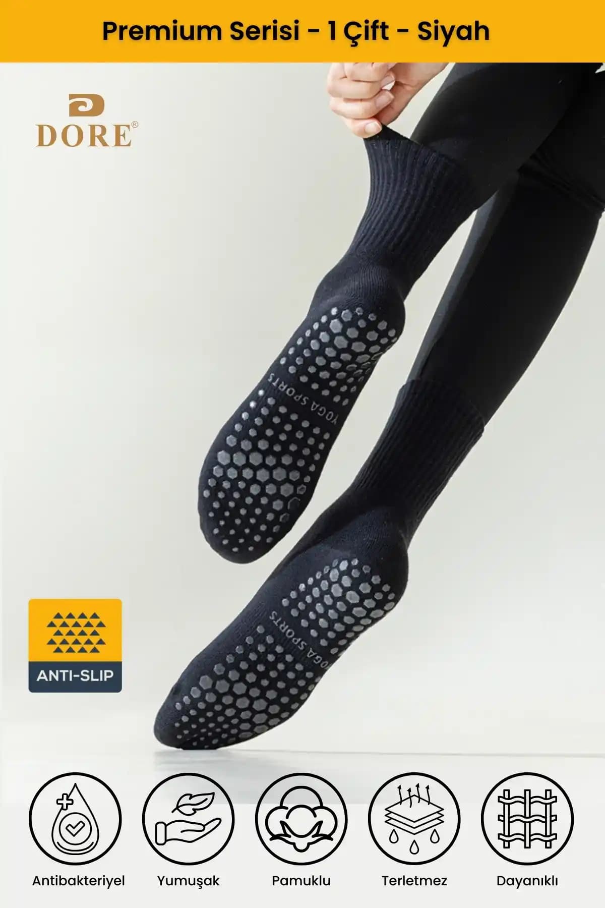 Dore Orijinal Premium Kaymaz Pilates ve Yoga Çorabı Güvenlik ve Konfor Sağlar
