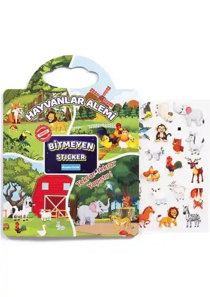 Gepettoys Bitmeyen Sticker Kitabım Hayvanlar Alemi Çocuklar İçin Öğrenme ve Eğlence Aracı