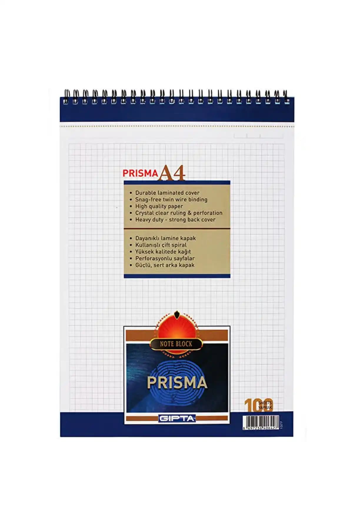 Gıpta Prisma A4 100 Yaprak Kareli Spiralli Not Defteri Detaylı İnceleme ve Kullanım Alanları