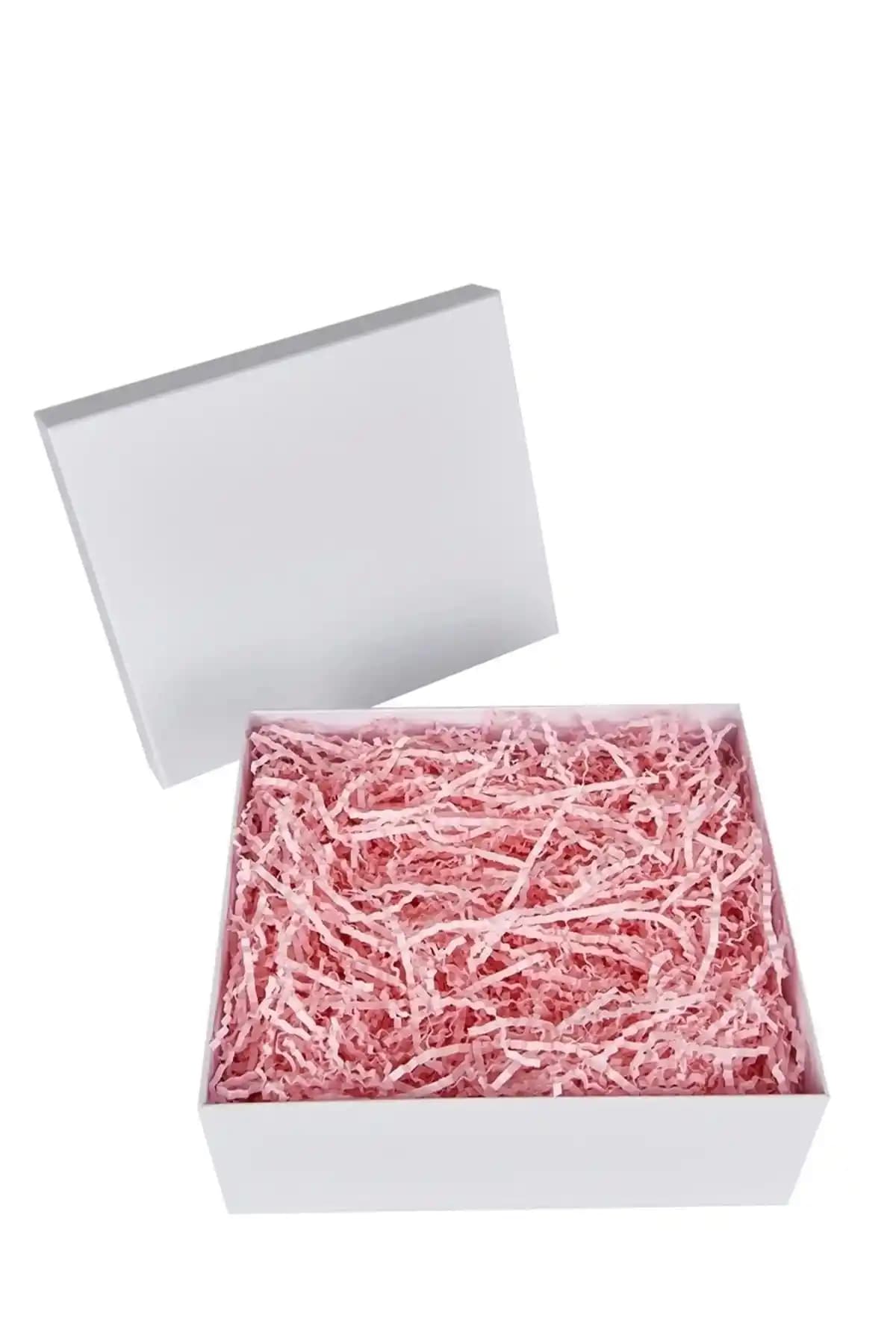 HEDİYEDİYE Pembe Kırpıklı Çok Amaçlı Beyaz Hediye Kutusu Estetik ve Dayanıklı Tasarım