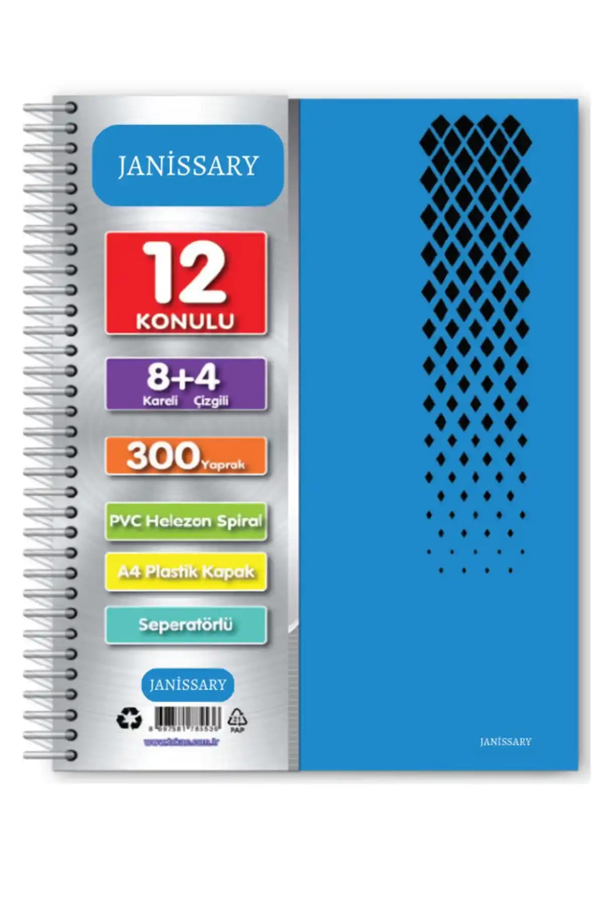 Janissary 8 Bölümlü A4 Defter: Çok Amaçlı, Dayanıklı ve Geniş Kullanım Alanı Sunan Tasarım