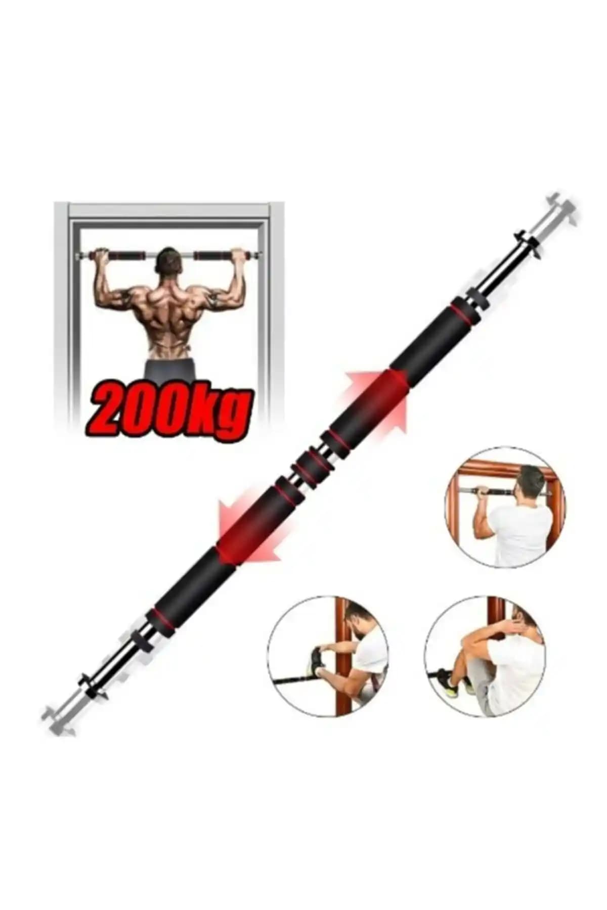 Jetcom Uzun Süngerli Barfix Demiri Kapıya Uygun Çok Yönlü Spor Aleti