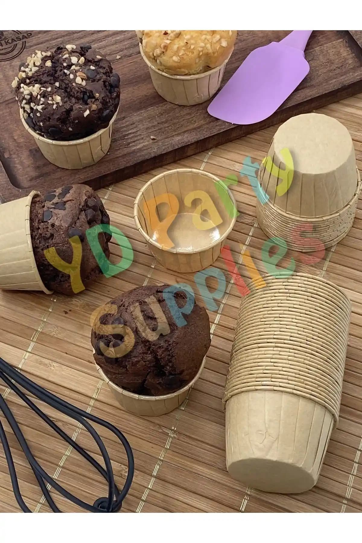 L'Opaline Kraft Desenli Muffin Kek Kalıbı: Estetik ve Pratik Kullanım İçin Uygun Çevre Dostu Ürün