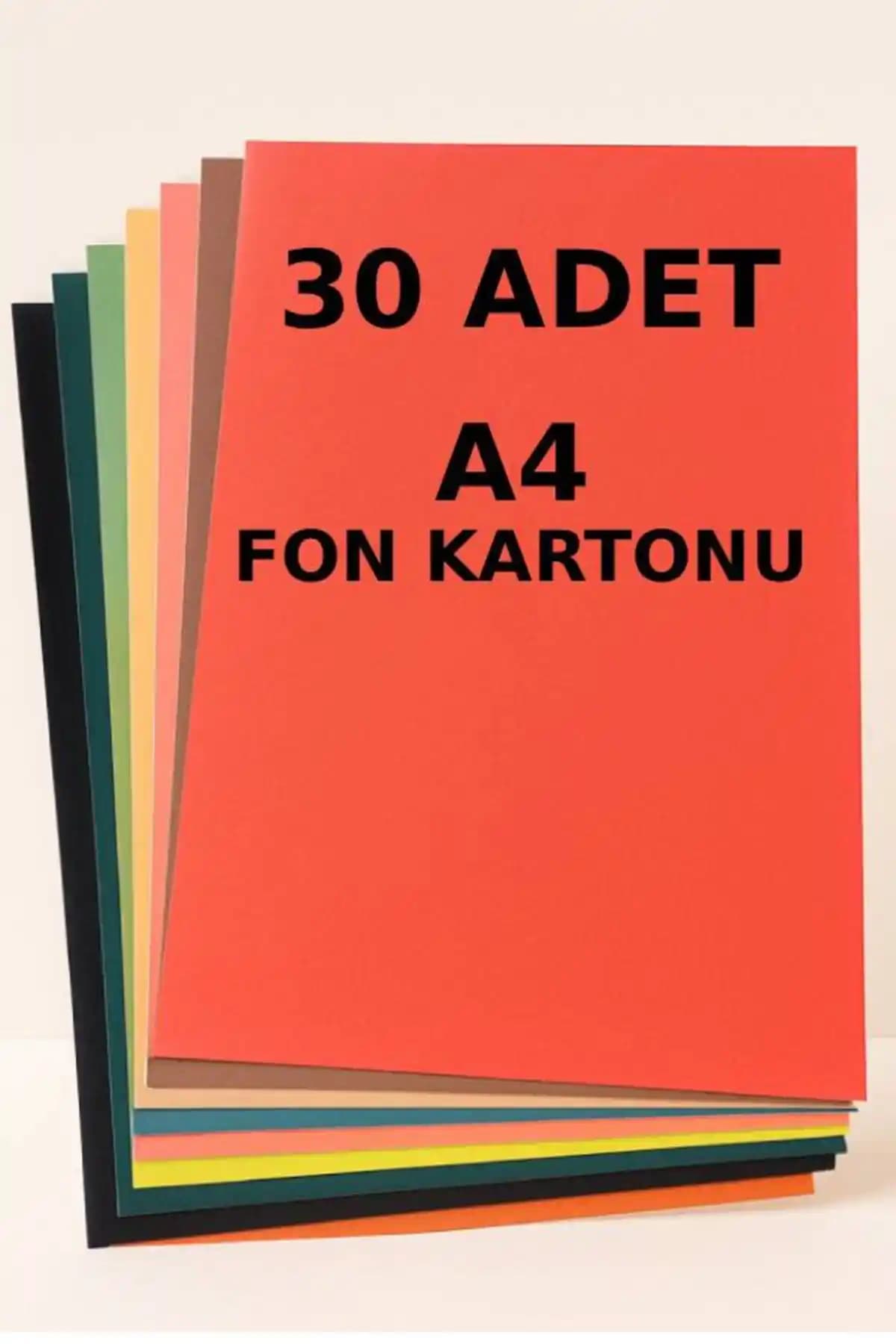 Nistabolje 30 Adet A4 Boyutunda Çok Renkli Fon Kartonu Sanat ve Hobi Projeleri İçin