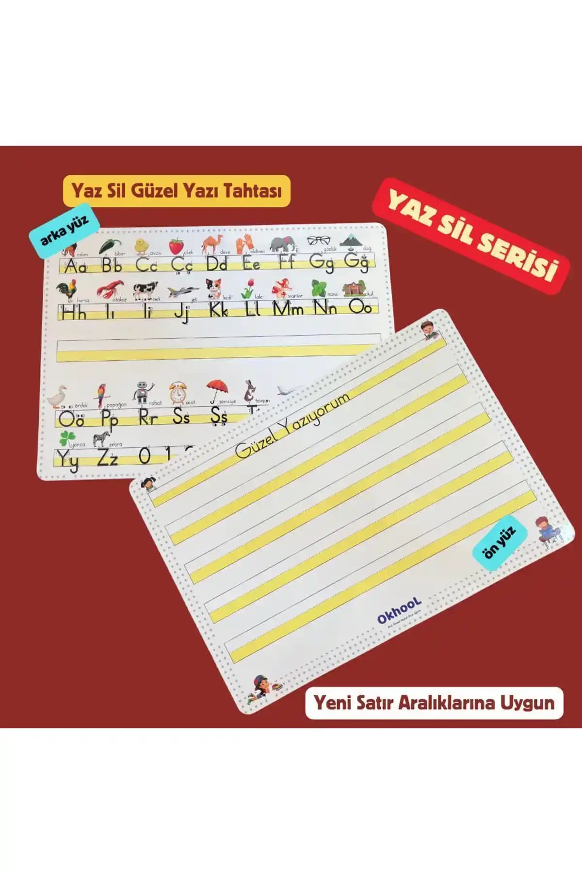 Okhool Yaz - Çocuklar İçin Pratik Yazma Alıştırma Tahtası Geliştirici Eğitim Aracı