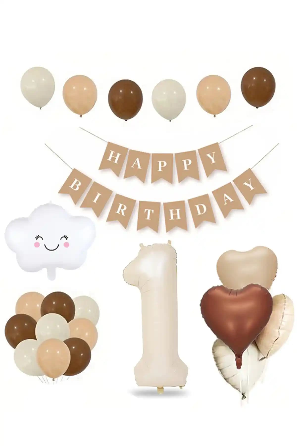 Patla<dı> Gitti 1 Yaş Retro Doğum Günü Seti Vintage Temalı Kutlamalar İçin Şık ve Kaliteli