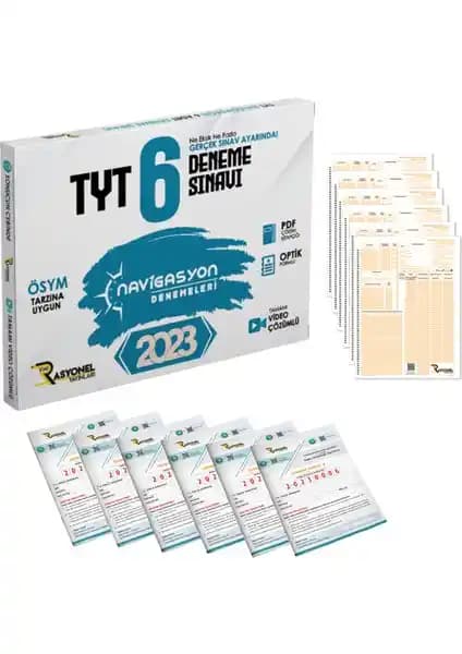 Rasyonel Yayınları 2023 TYT Tüm Dersler Navigasyon 6'lı Deneme Seti Güncel ve Pratik Çözüm Sunar