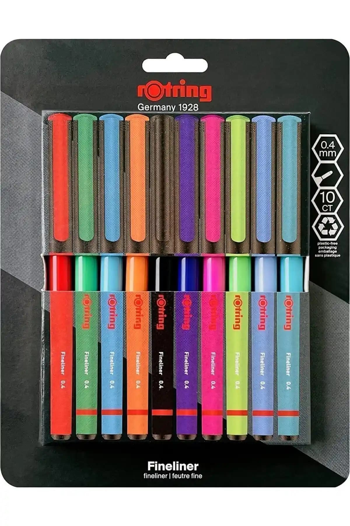 Rotring Fineliner Karışık Renkler ile Detaylı Çizim ve Yazım Kalemi