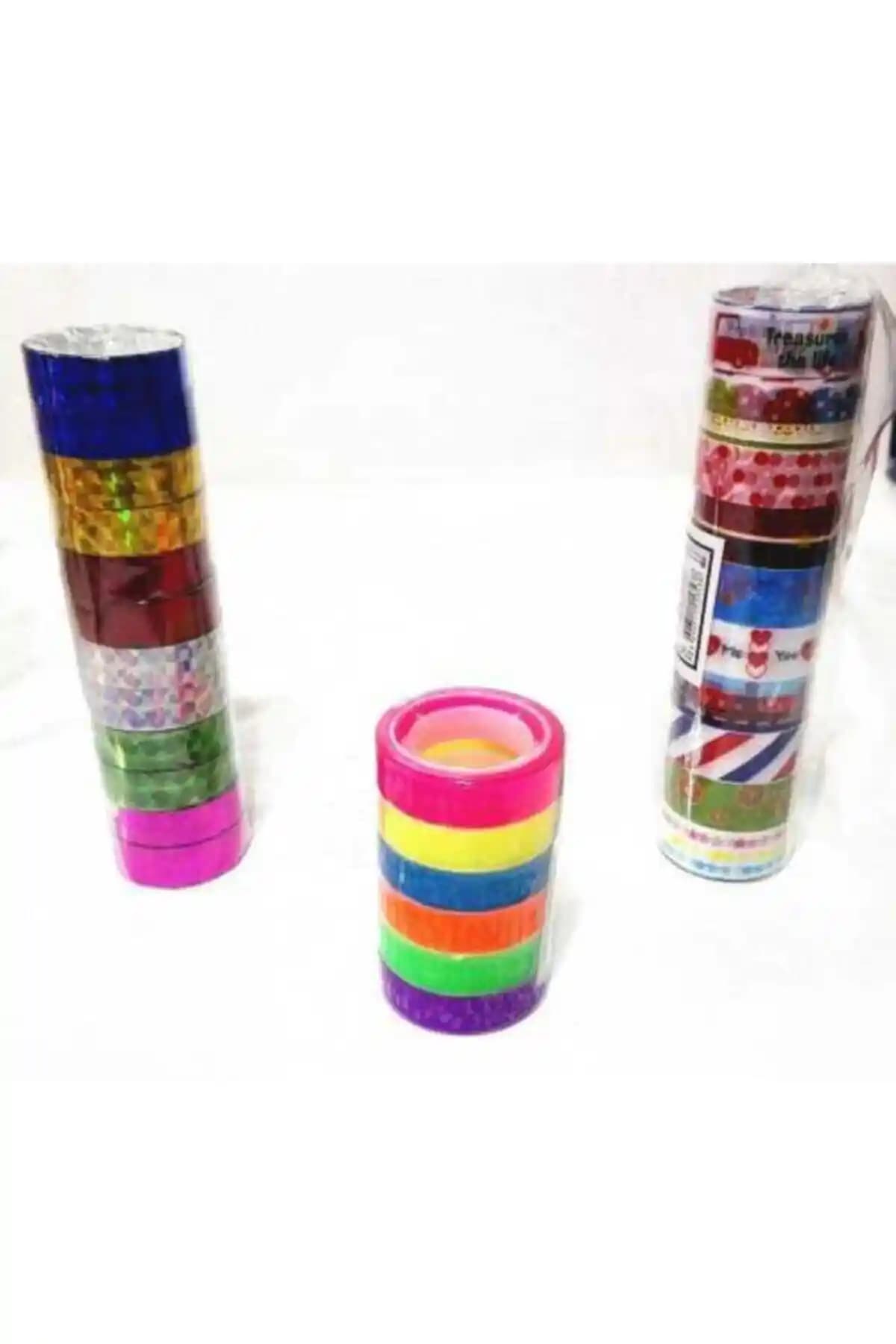 Südor Hologramlı Gökkuşağı Desenli 3'lü Bant Seti Paketleme ve Estetik Çözüm