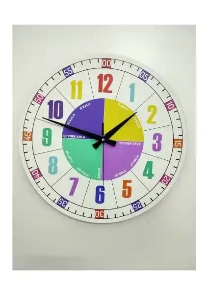 Ahşap Çocuk Odası Eğitici Duvar Saati Doğal Malzeme ve Modern Tasarım Özellikleri