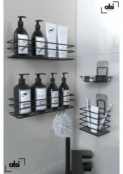 Alsi Home Paslanmaz Metal Banyo Rafı Seti Modern ve Dayanıklı Tasarımıyla Kullanışlı Bir Çözüm