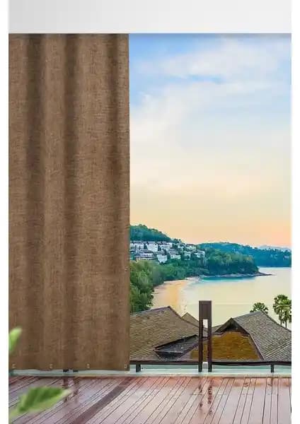 Altın Pamuk Balkon Perdesi: Şık ve Dayanıklı Gabardin Kumaşlı Koruyucu Perde