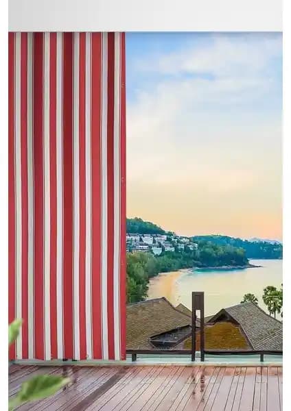 Altın Pamuk Kırmızı Balkon Perdesi: Dayanıklı ve Estetik Tasarım Seçeneği