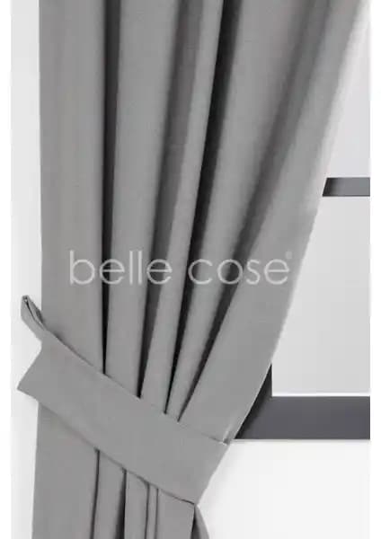 Belle Cose Country Hasır Termal Karartma Gri Fon Perde Modern ve Rustik Tarzlar İçin Uygun