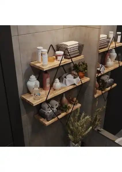 Bino Black Büyük Boy Prizma Mutfak Duvar Rafı Modern ve Dayanıklı Tasarım Özellikleri