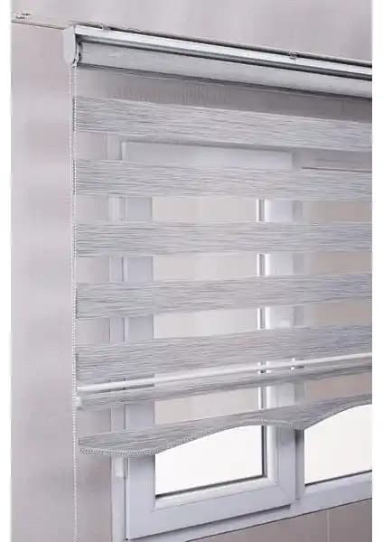 Bizden Perde Brillant Etekli Gri Bambu Güneşlik Stor Perde Dekorasyon ve Fonksiyonellik İçin Uygun