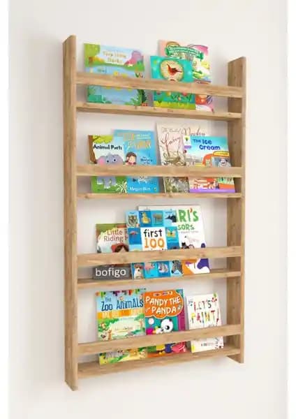 Bofigo 4 Raflı Montessori Kitaplık Çocuklar İçin Güvenli ve İşlevsel Depolama Çözümü