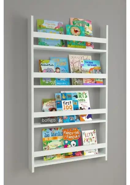 Bofigo 4 Raflı Montessori Kitaplık: Güvenli ve Şık Çocuk Odası Saklama Çözümü