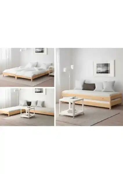 Brady Mobilya Litya Yavrulu Ahşap Karyola: Modern ve Doğal Tasarım ile Şık Uyku Alanı