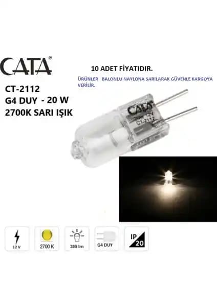 Cata 10'lu CT-2112 Kapsül Ampuller 12V 20W Günışığı Atmosfer Yaratıcı Aydınlatma
